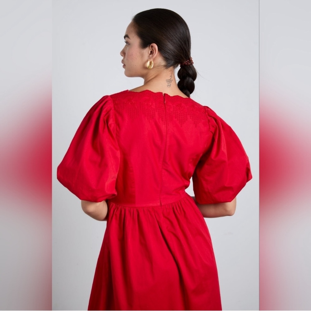 Damson Madder Aria Bow Embroidered Midi Dress EU Size 14/ US Size 10 - Picture 3 of 12